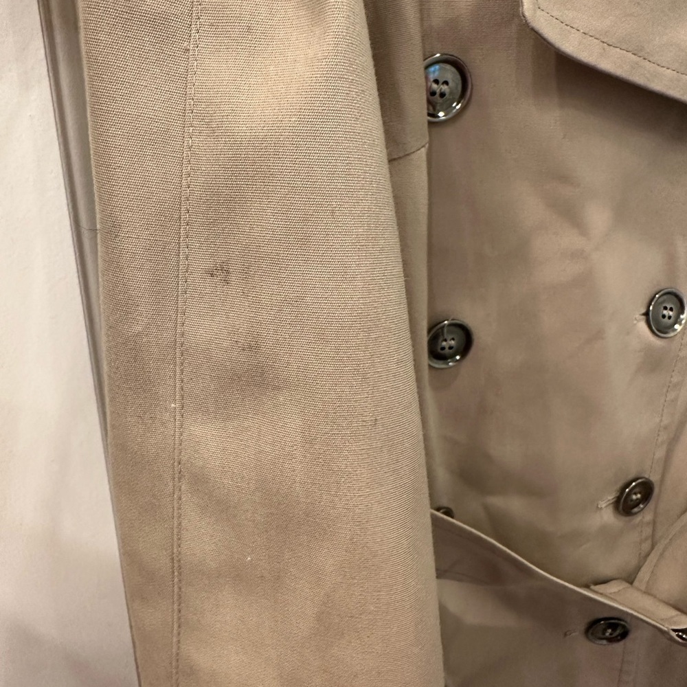 Vtg London Fog Beige Double-Breasted Trench Coat sz 12P - Picture 3 of 6